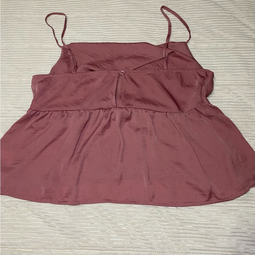 American Eagle Rose Pink Baby Doll Tank Top, Buttons On Back - Picture 3 of 3